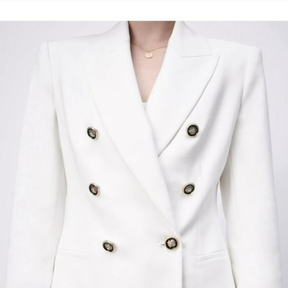NWT ZARA DOUBLE BREASTED BALMAIN STYLE BLAZER - Picture 4 of 11